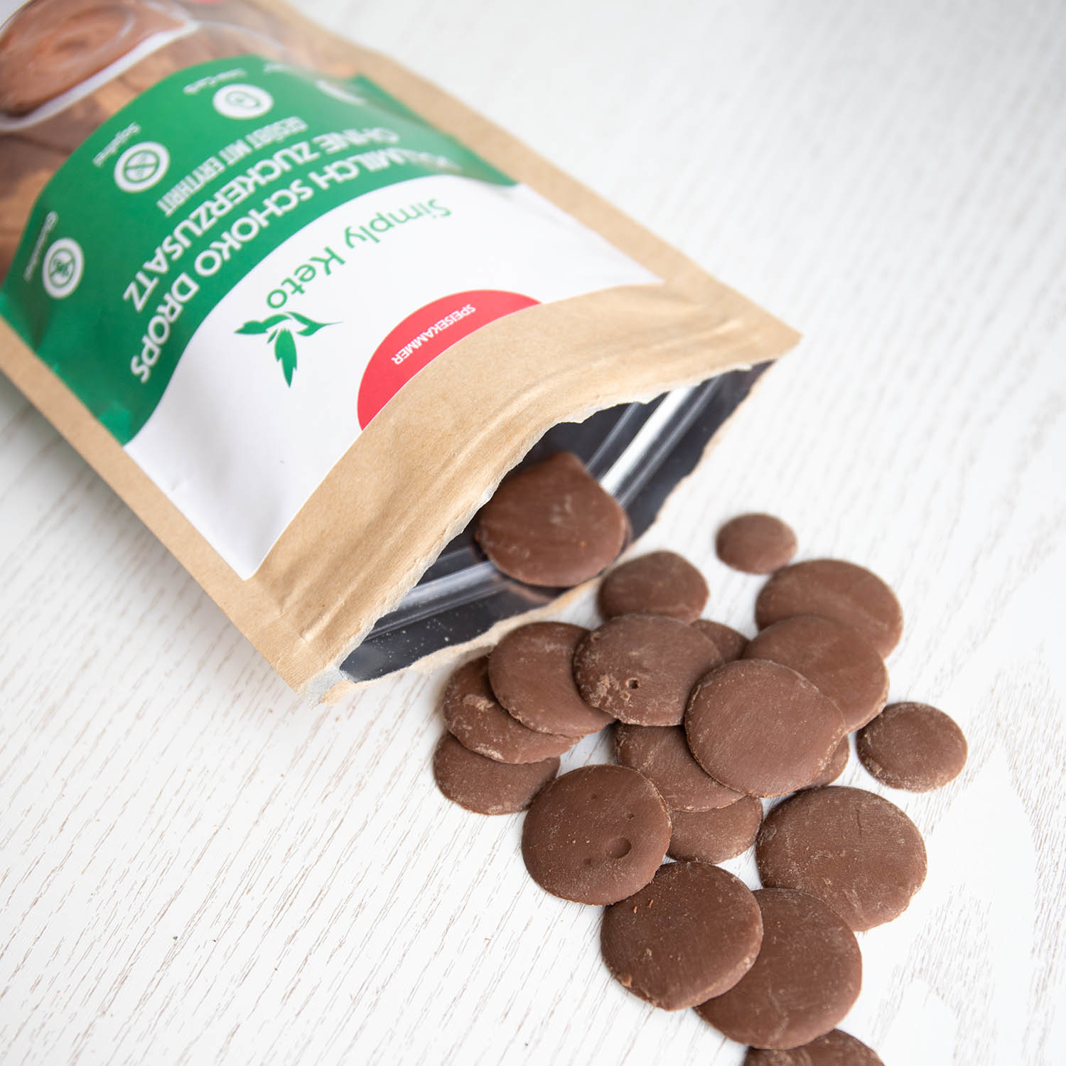 Chocolade Druppels Melk met erythritol (200 gr)