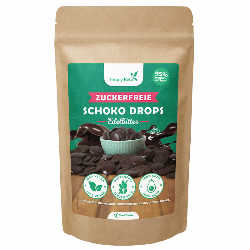 Chocolade Druppels Puur met erythritol (200 gr)