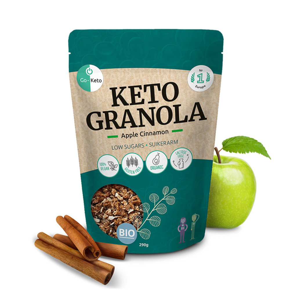 GoKeto Keto Bio Granola Appel Kaneel (290gr) Lowcarbcenter.nl