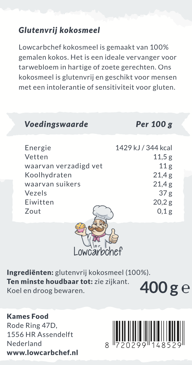 vergaan Citaat Spelling Lowcarbchef - Kokosmeel glutenvrij (400 gr) - Lowcarbcenter.nl
