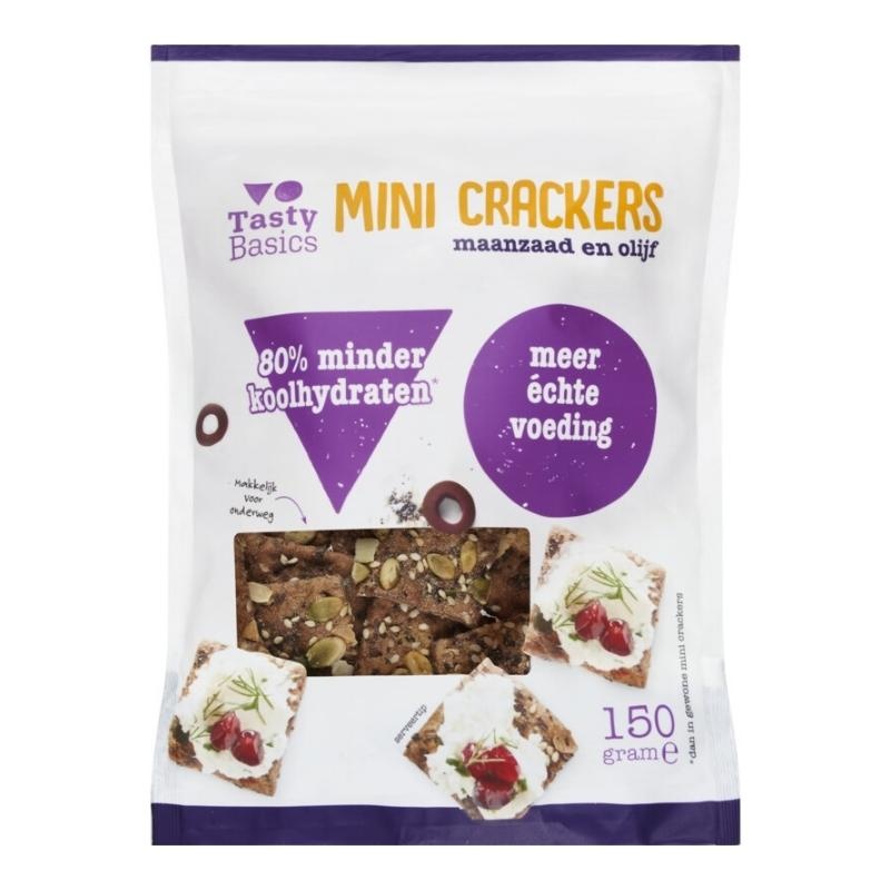 - Mini crackers maanzaad en olijf (150 gr)