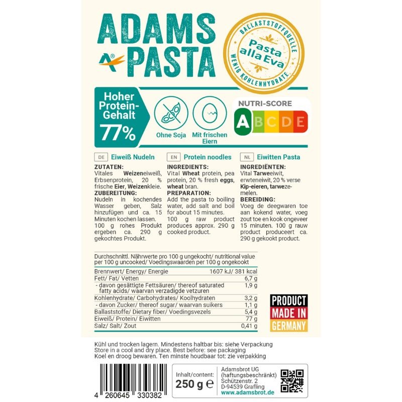 - Pasta alla Eva (250 gr)