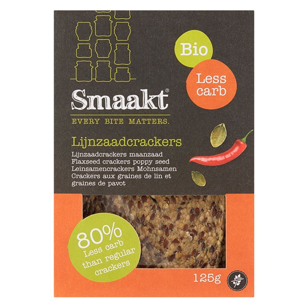 - Less Carb Lijnzaadcracker maanzaad bio (125 gr)