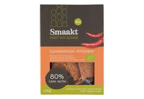 Less Carb Lijnzaadchips Chili bio (100 gr) - THT 05-12-2025