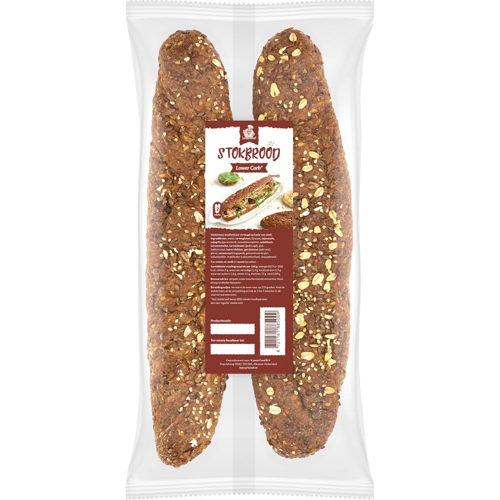 - Lower Carb Stokbrood (2 stuks)