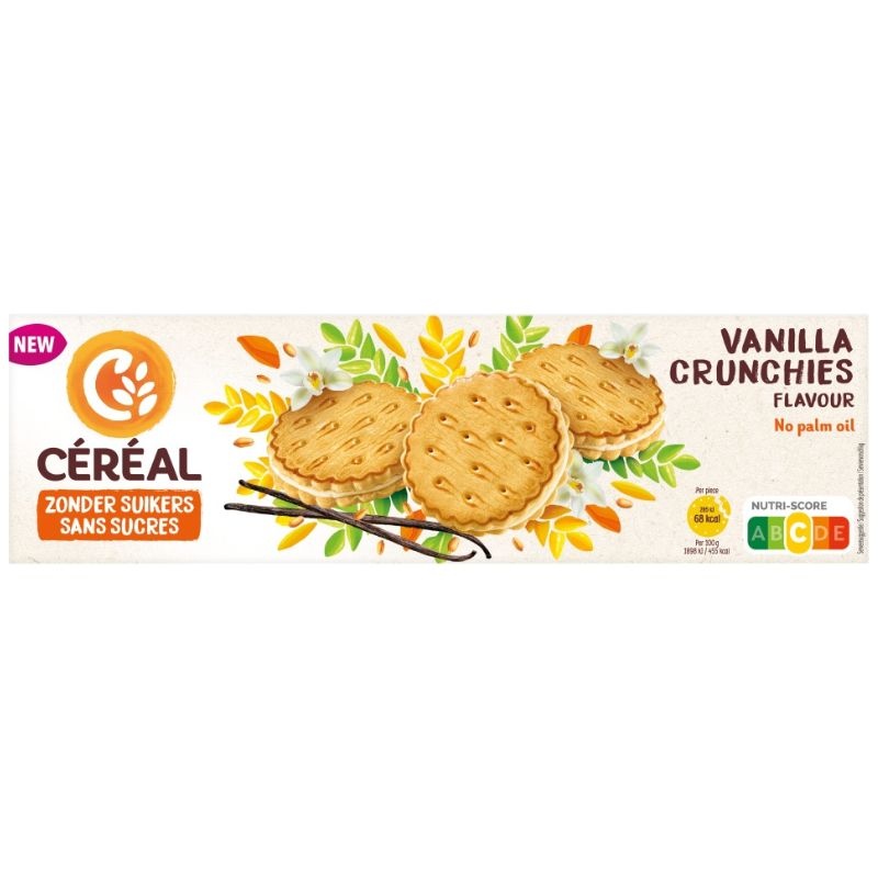 - Suikervrije Vanilla Crunchies (185 gr)
