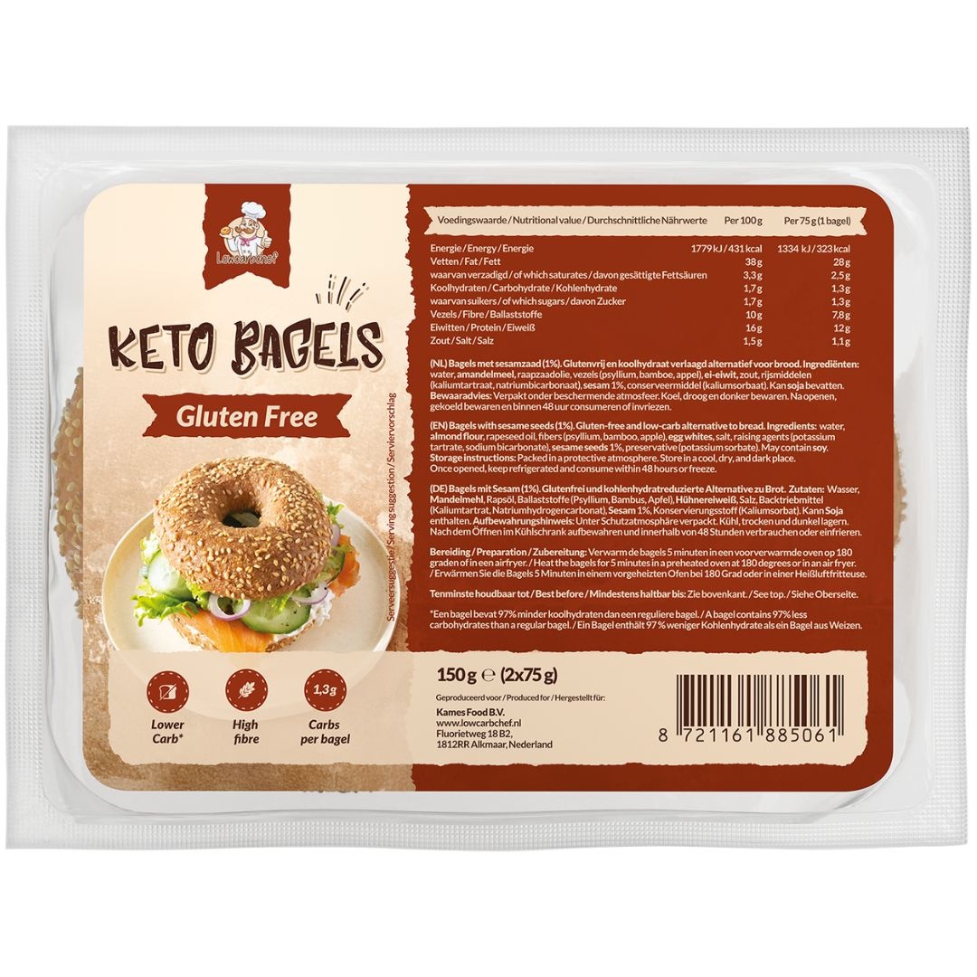 - Keto Bagels, glutenvrij (2 stuks)