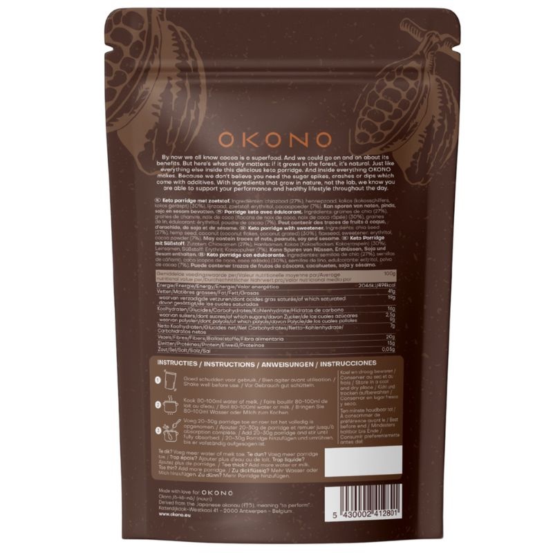 - Keto Porridge Cacao (250 gr)