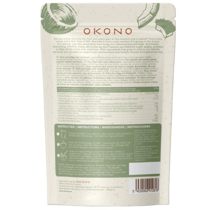 - Keto Porridge Kokos (250 gr)  - THT 28-11-26