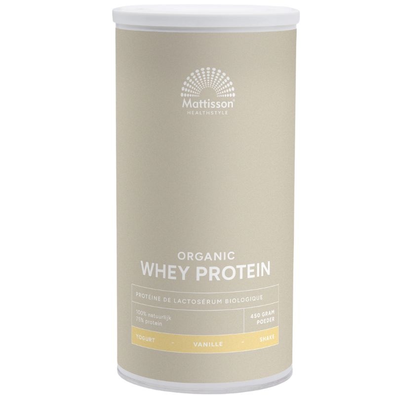 -Biologische Whey Protein Vanille Ongezoet (450 gr)