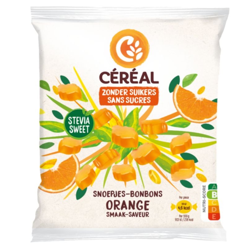-Orange Snoepjes met Stevia (120 gr)