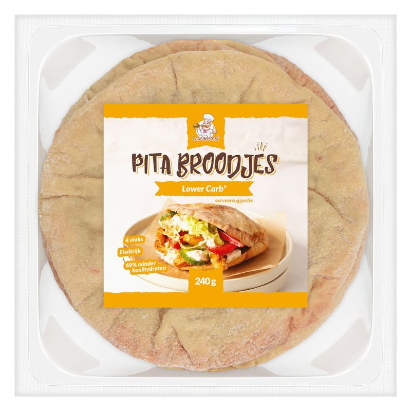 - Lower Carb Pita Broodjes (4 stuks)