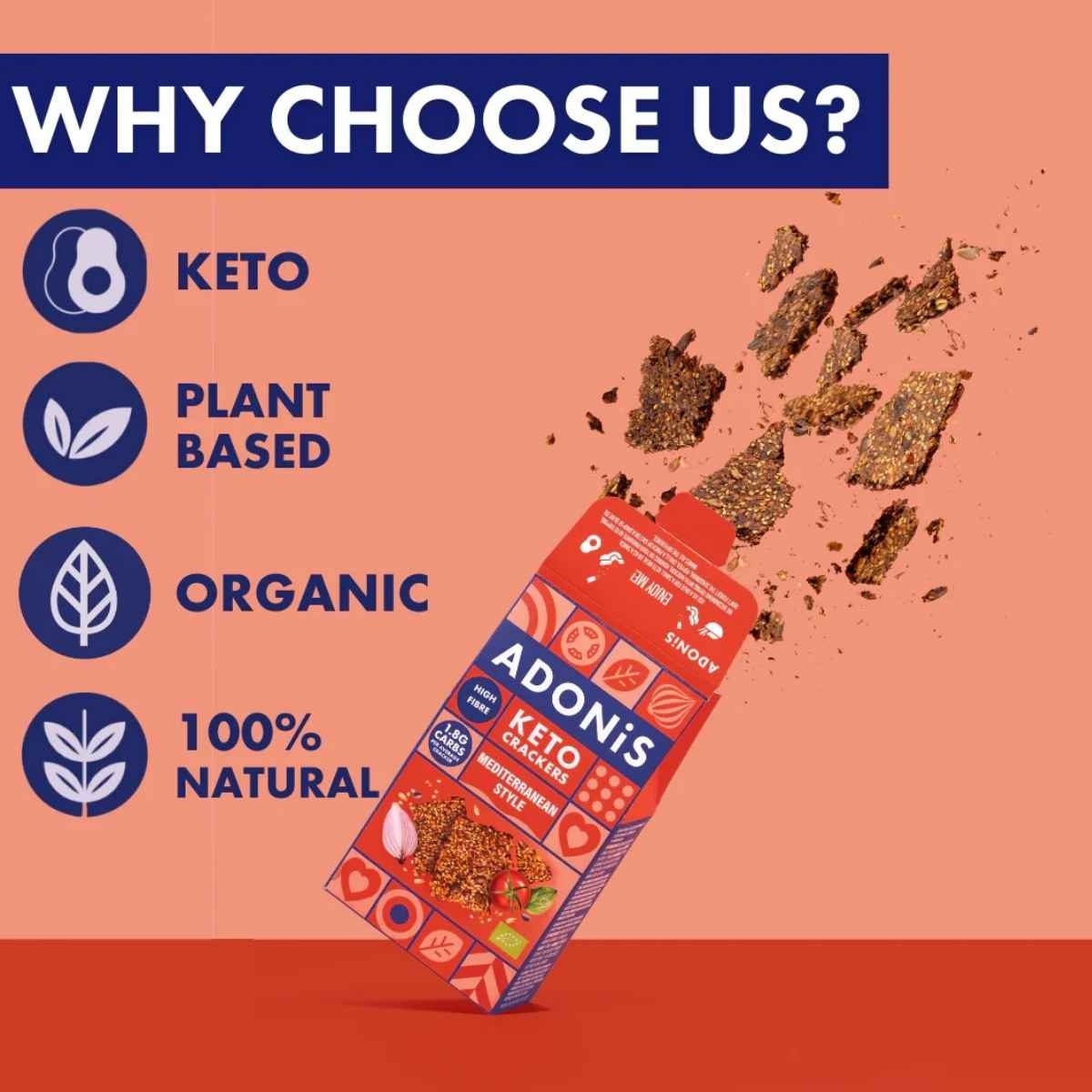 - Keto Crackers Mediterranean Style (60 gr)