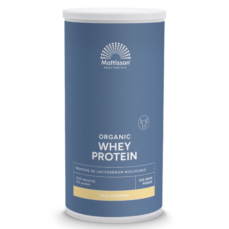 -Biologische Whey Protein Vanille Ongezoet (450 gr)