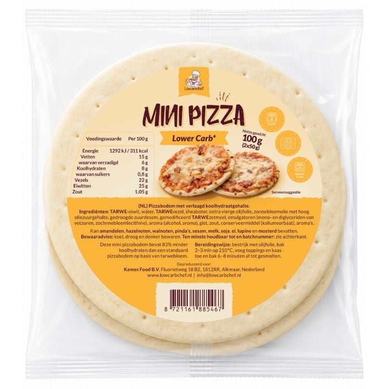 - Lower Carb Mini Pizza (2x50 gr)