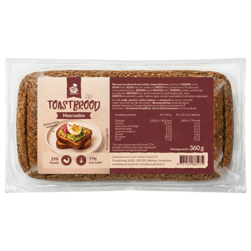 - Lower Carb Toastbrood Meerzaden (360 gr)