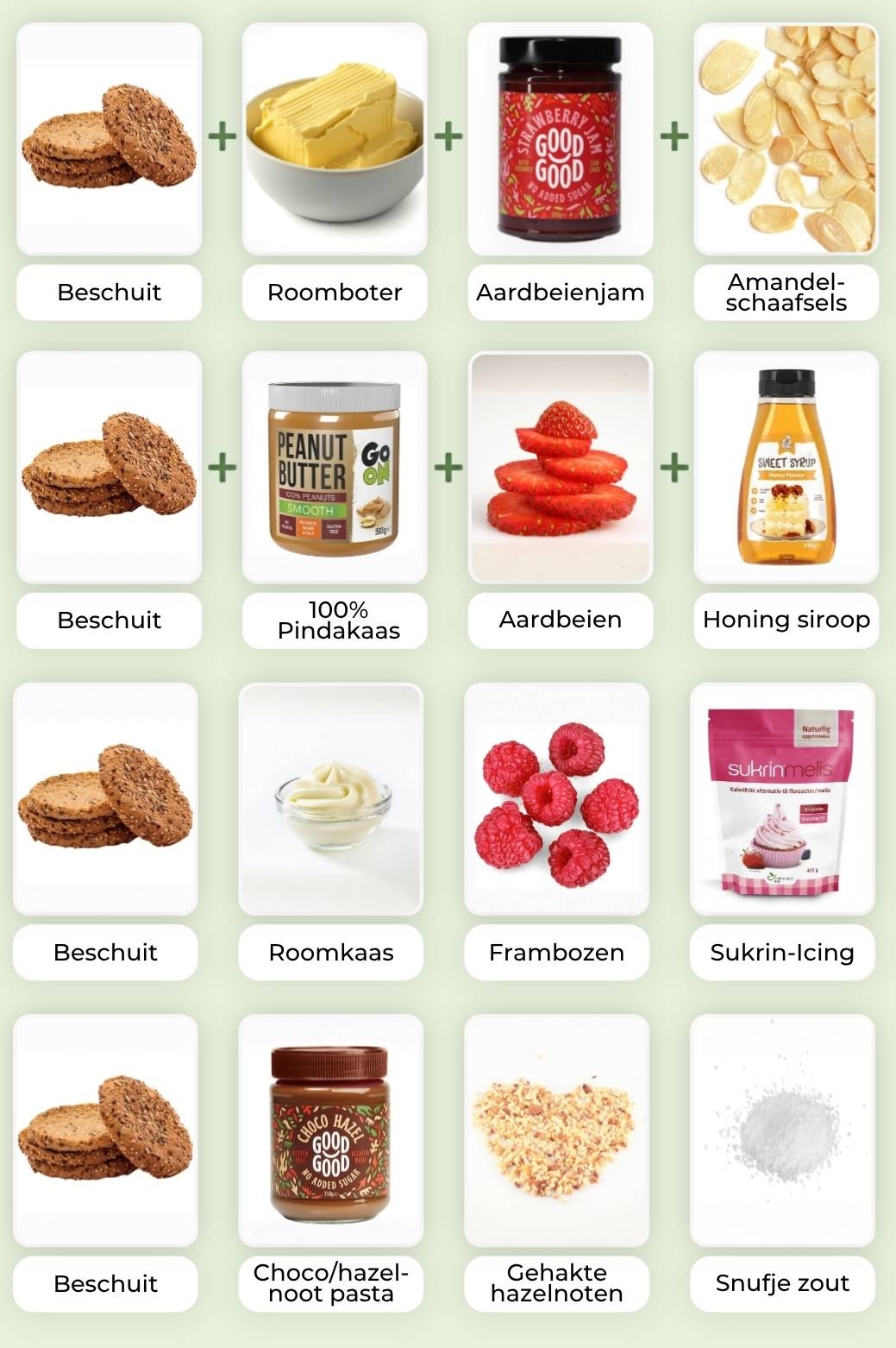 Vier zoete koolhydraatarme ontbijtcombinaties met beschuit