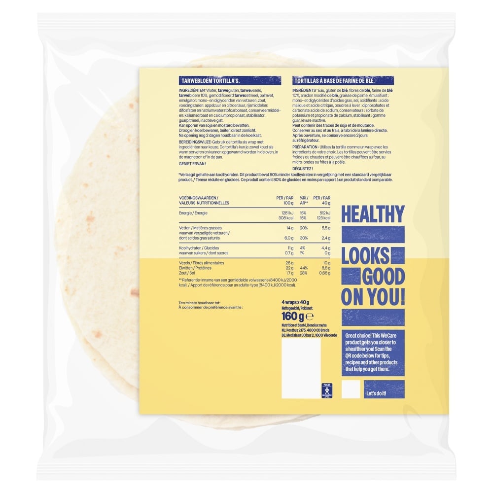 - Lower Carb Natural Tortillas (4 stuks) - THT 22-11-2026