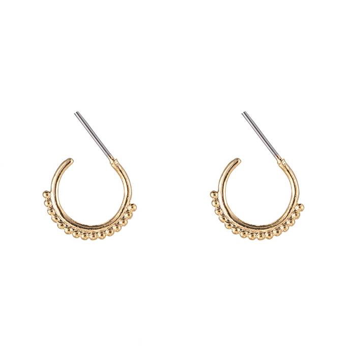 EDGY DOTTED HOOPS - GOLD