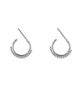 EDGY DOTTED HOOPS - SILVER