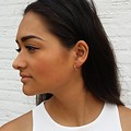 EDGY DOTTED HOOPS - GOLD