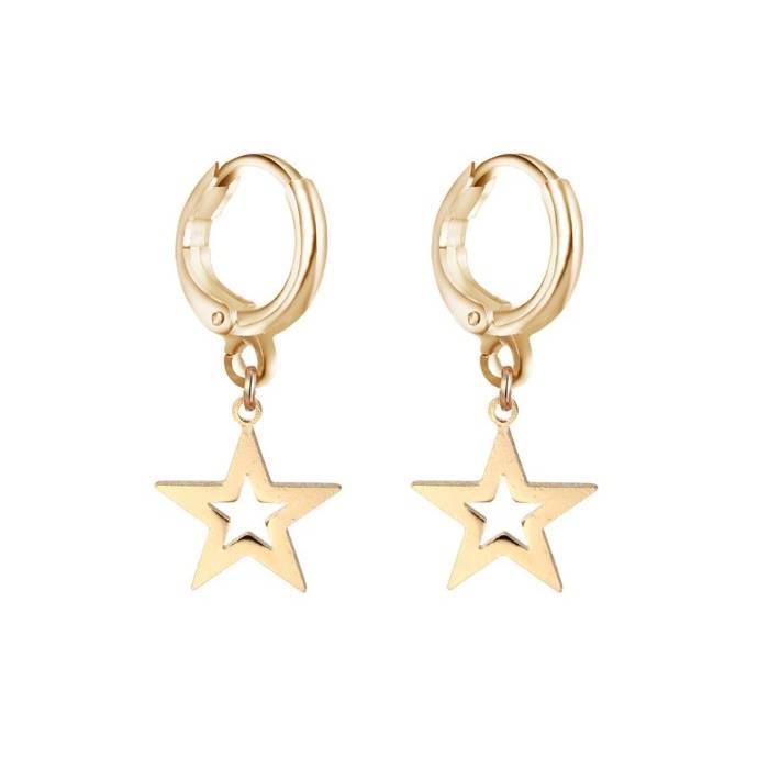 FALLING STAR HOOPS - GOLD