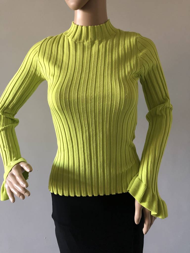 TURTLENECK TOP JACKY  NEON GREEN