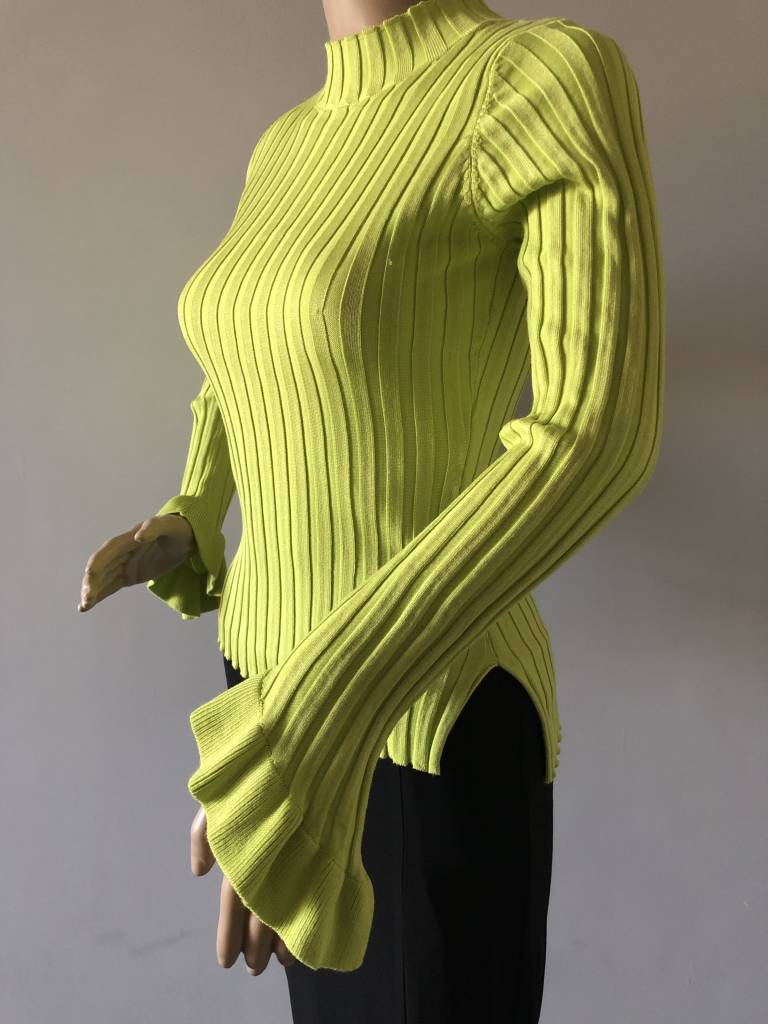 TURTLENECK TOP JACKY  NEON GREEN