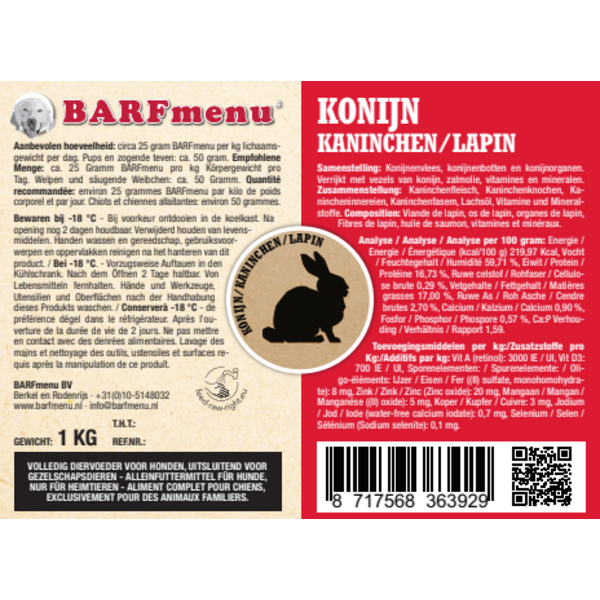 BARFmenu® Conejo