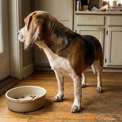 Hond wil geen brokken maar vlees