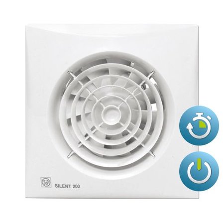 Soler & Palau S&P Silent 200 CRIZ AUTOMATISCHE TIMER Badkamer/ toilet ventilator - Ø120mm