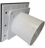 Pro-Design Badkamer/toilet ventilator - trekkoord - Ø100mm - vlak glas - mat zwart
