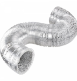 Ongeïsoleerde flexibele slang - Ø100mm - 1 meter - aluminium