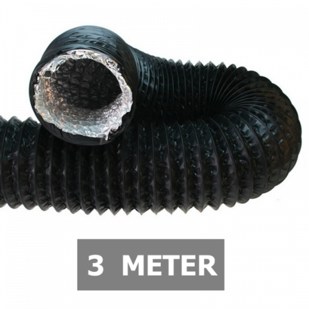 Ongeïsoleerde zwarte flexibele slang - Ø100mm - 3 meter