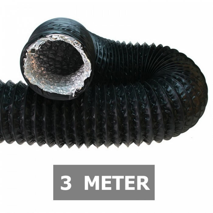 zwarte flexibele slang Ø100mm - 3 meter | FilterFabriek.nl