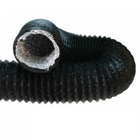 Ongeïsoleerde zwarte flexibele slang - Ø125mm - 6 meter