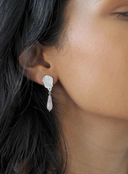 Wild Fawn ROSEQUARTZ Drop Stud Earrings