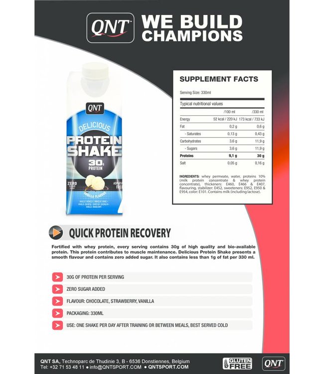 Delicious whey protein shake QNT Real Nutrition Real Nutrition Shop