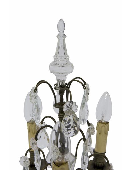 Girandole, Copper Fountain with Crystal Glass Cones, 1930s