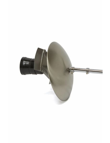 Afdekplaat, mat zilverkleur, 12.5 cm diameter, vrij plat