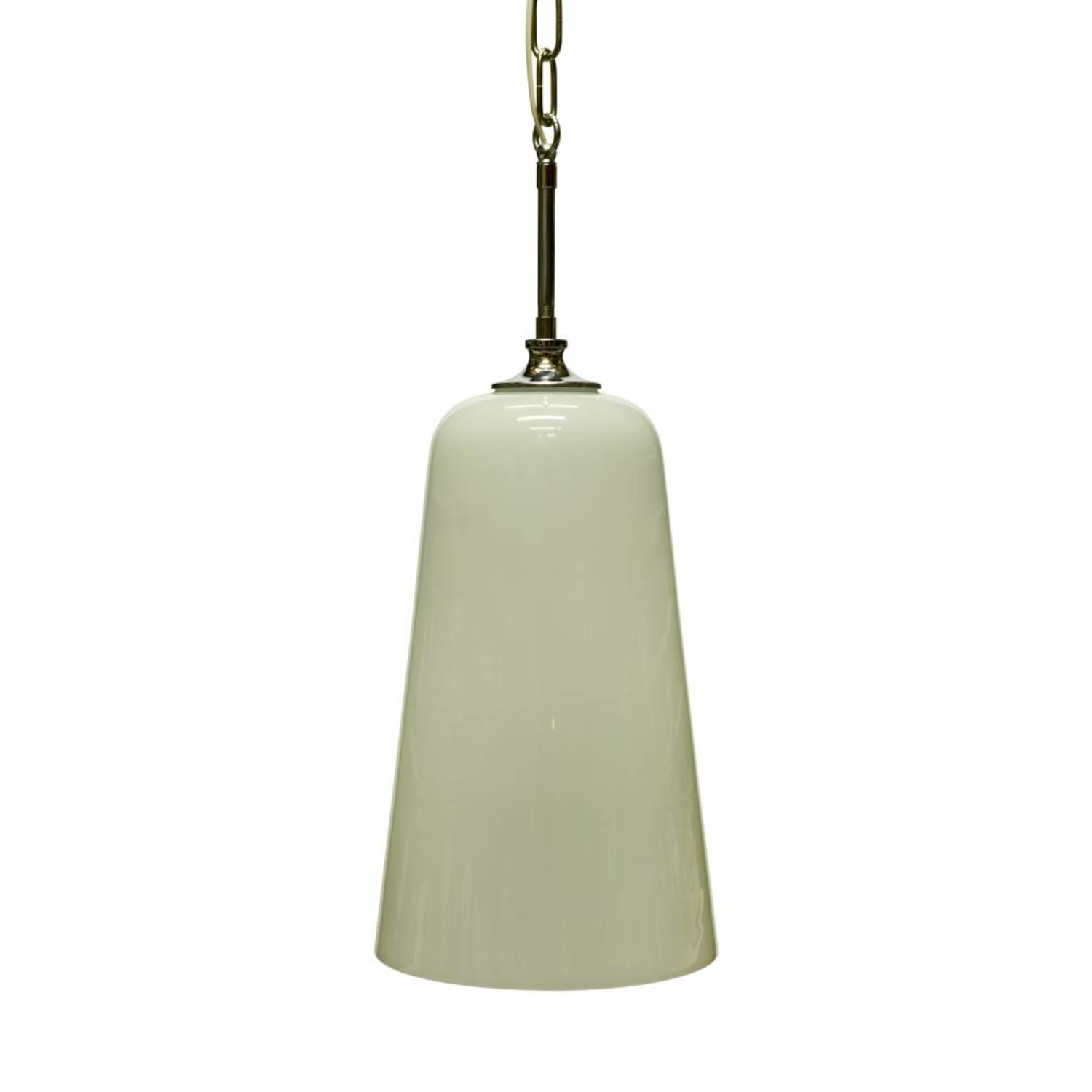 945 Intrekking na school Hanglamp wit glas, jaren 60 - Lamplord