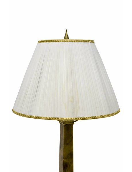 Large Table Lamp, Beautiful Natural Stone Base with Copper, 1940s