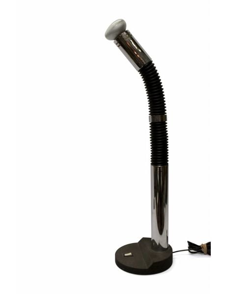 large desk lamp, 'Caterpillar', black and silver coloured