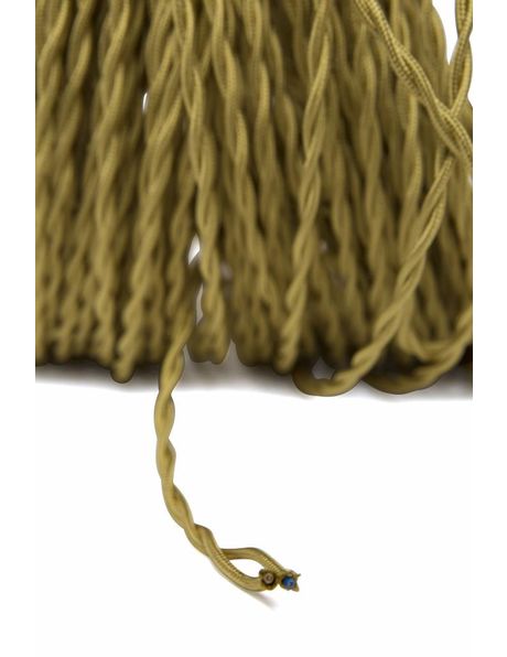 Textile covered lamp cord, 2 core, gold