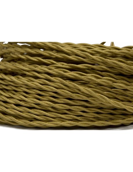 Textile covered lamp cord, 2 core, gold