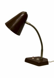 Industrieel Model Bureaulamp, Bruin