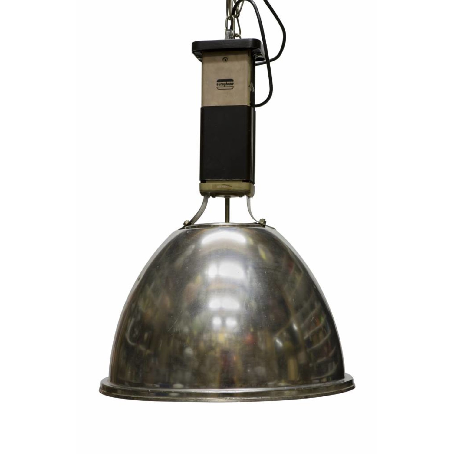 Industriele verlichting, grote hanglamp, zilver, ca. 1950 - Lamplord