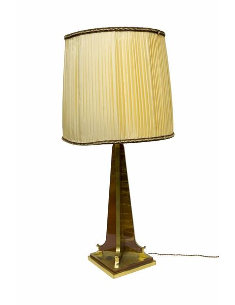 Schemerlamp stoffen kap op kunststof voet, ca. 1940