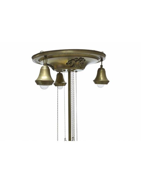Klassieke hanglamp met 4 lichtpunten en trekpendel, jaren 30