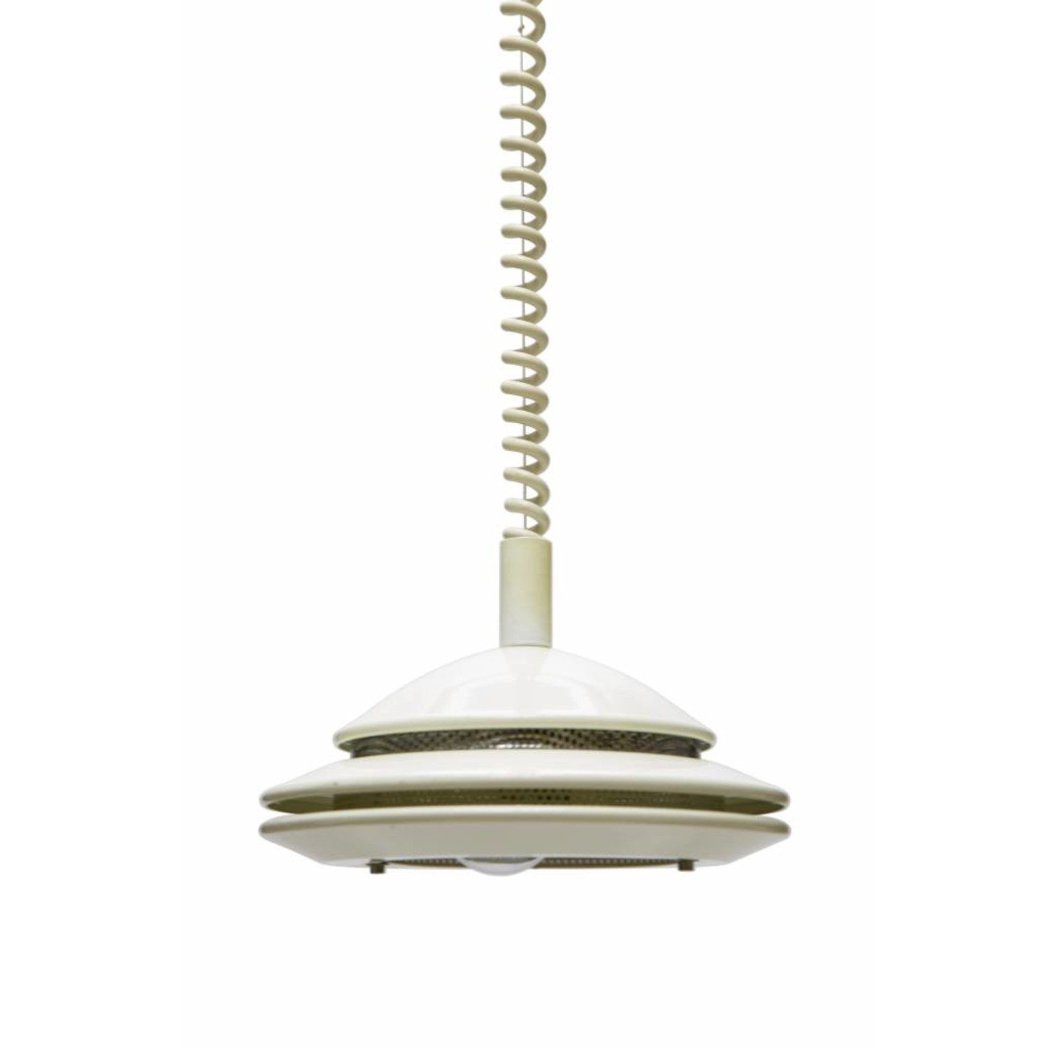 archief Vooravond Hertog Witte hanglamp is de stijl van Hala, in hoogte verstelbaar, jaren 60 -  Lamplord